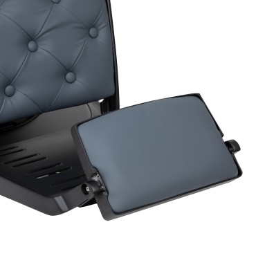 Fauteuil de barbier Gabbiano Francesco Graphite noir — gros plan accoudoir
