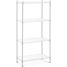 Workshop Chrome Wire Rack 4 Hyllyt + 4 matot jopa 1 t 1000 kg 90x45x180 cm