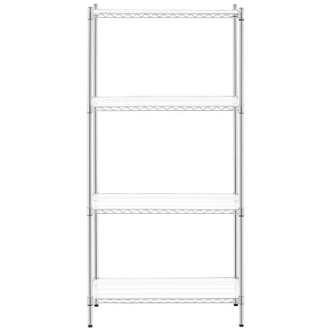 Workshop Chrome Wire Rack 4 Hylder + 4 måtter op til 1 t 1000 kg 90x45x180 cm