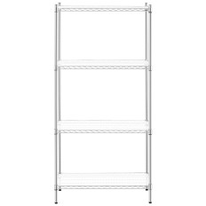 Étagère d'atelier chromée en fil métallique, 4 étagères + 4 tapis, capacité de 1 t (1000 kg), dimensions 90x45x180 cm.
