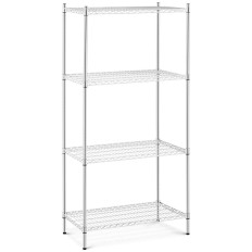 Műhely krómozott 4 huzal polcok akár 1 t 1000 kg 90x45x180 cm