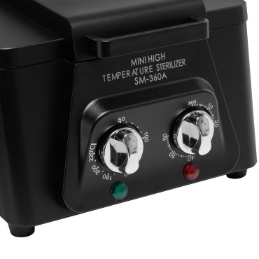 Högtemperatursterilisator SM-360A — närbild av reglage
