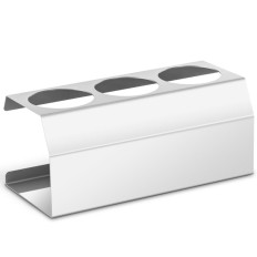Display stand su distributori di bottiglie per salse in acciaio inox 3x Mer. 73 mm