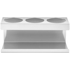 Support d'exposition pour bouteilles distributeurs de sauces en acier inoxydable 3x Ø 73 mm