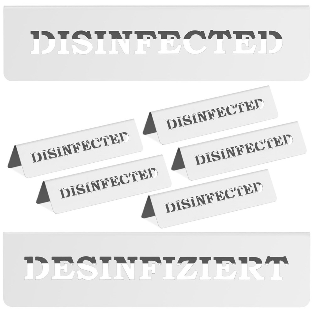 Informācijas plāksne uz dezinficēta / desinfiziers nerūsējošā tērauda tabula 5 vienības.