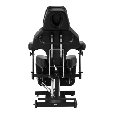 Pro Ink 601A hydraulická tetovacia stolička čierna — pohľad zozadu