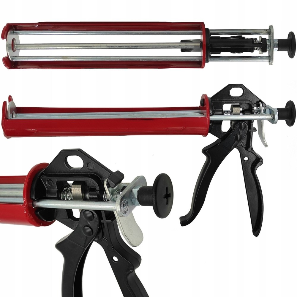 Squeezer for silicone masses in a tube construction gun on the acrylic adhesive tube