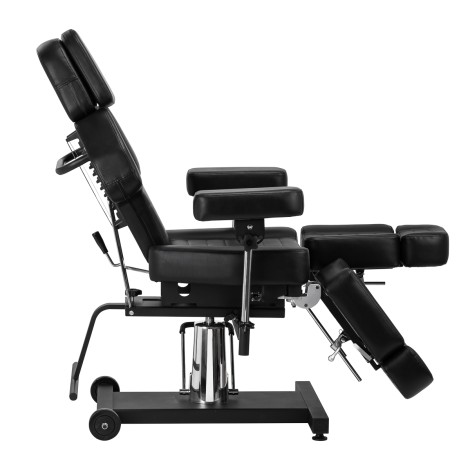 Fauteuil de tatouage hydraulique Pro Ink 601A noir — vue latérale