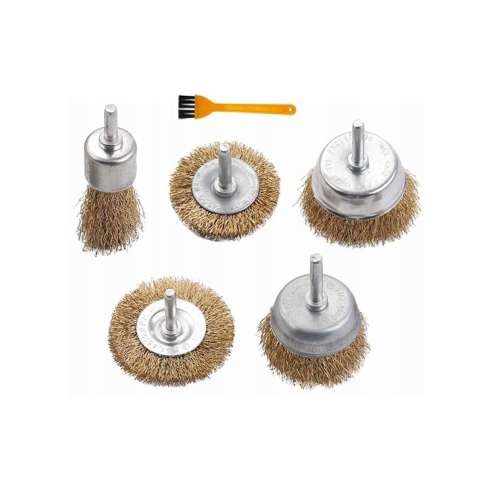A set of brushes brushes for rust drill on a drill screwdriver