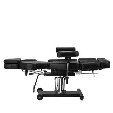Pro Ink 601A hydraulická tetovacia stolička čierna — bočný pohľad