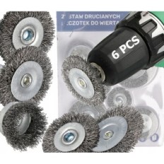 Brosse métallique Ensemble pour la perceuse en acier en bois en bois 7 pcs