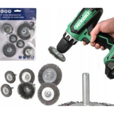 Brosse métallique Ensemble pour la perceuse en acier en bois en bois 7 pcs