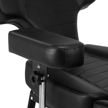 Pro Ink 601A hydraulischer Tattoo-Stuhl schwarz — Detailaufnahme Armlehne