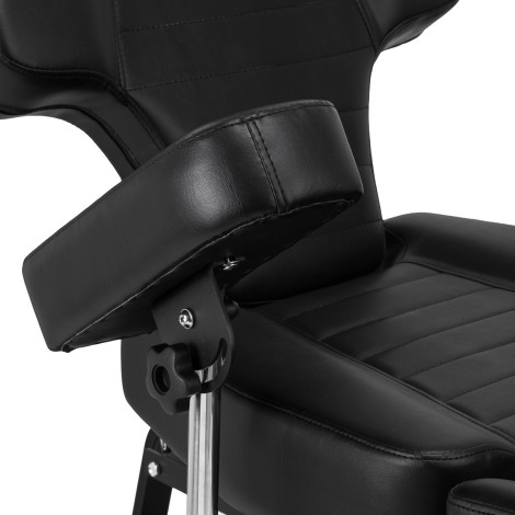 Pro Ink 601A hydraulická tetovacia stolička čierna — detail opierky ruky