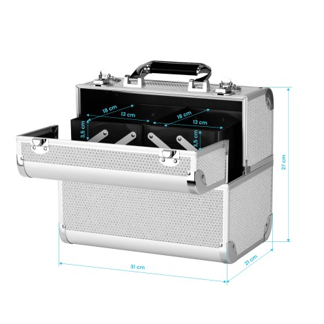Καλλυντική Βαλίτσα 44 ασημί