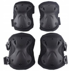 A set of tactical knee pads and universal military elbows