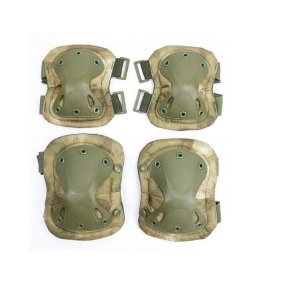Protezioni militari ginocchia tattiche sul gomito verde camo