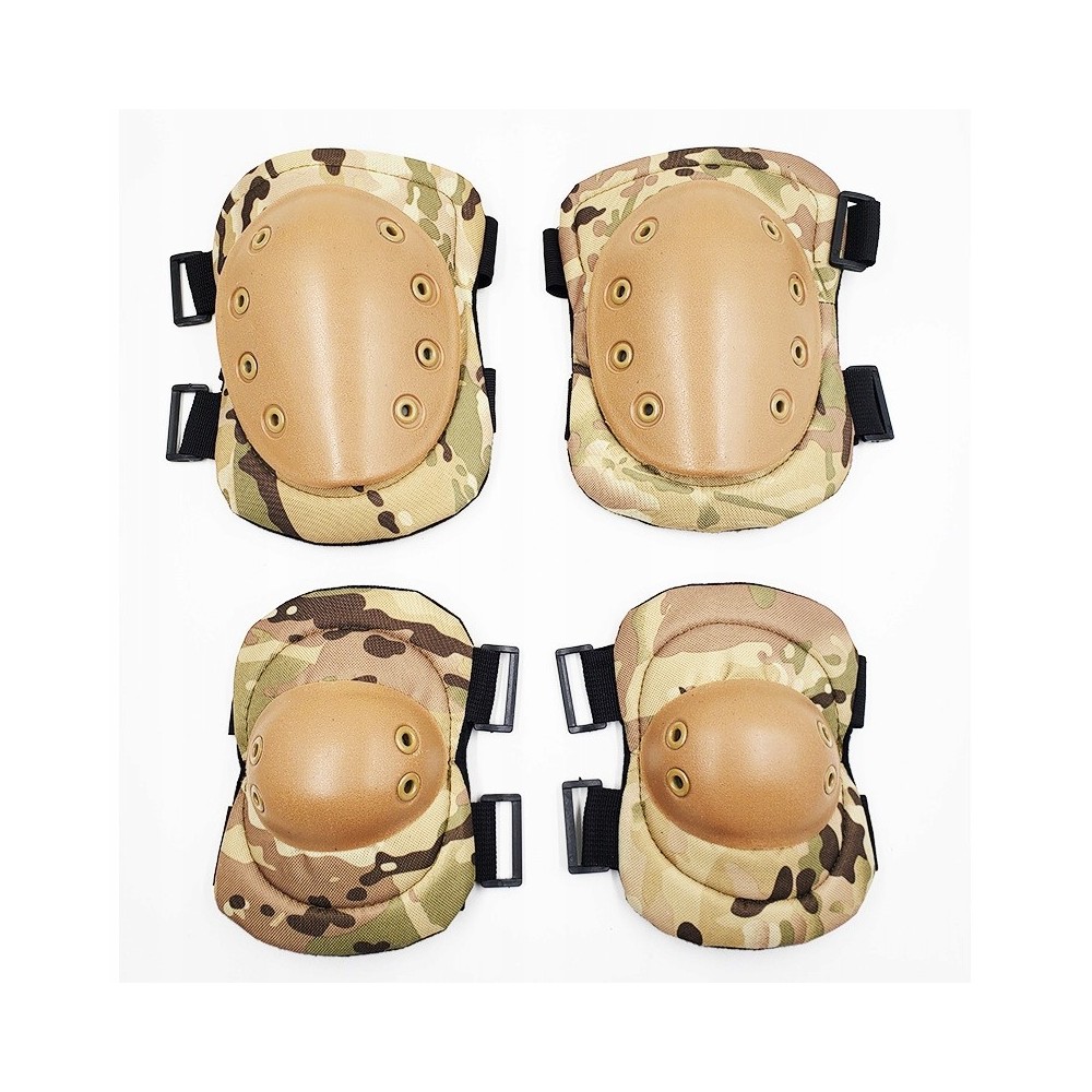 Vojenské chrániče taktická kolena na lokti Zelená Camo