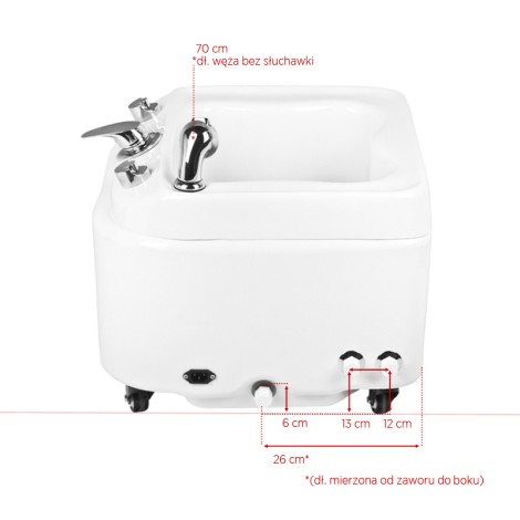 Bandeja de pedicura Azzurro a023 con hidromasaje — vista lateral