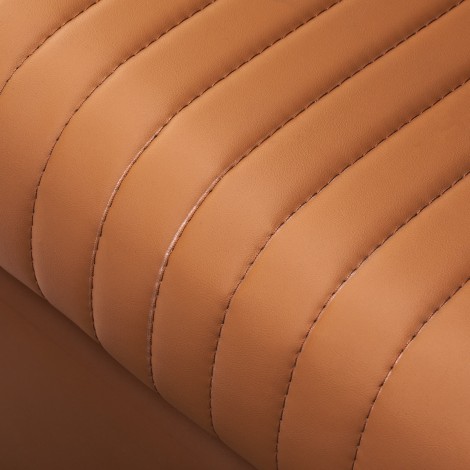 Sillón de barbero Gabbiano Visionerio marrón claro — detalle del asiento