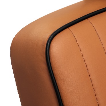Gabbiano Visionerio Friseurstuhl Hellbraun — Detailaufnahme Rückenlehne