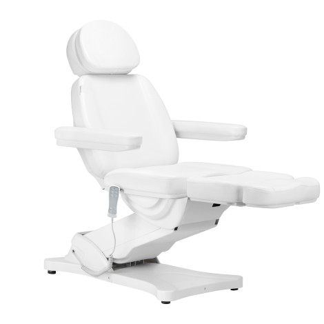 Elektrické kozmetické kreslo SILLON CLASSIC 3 motory s vyhrievaním druhé vydanie biele — bočný pohľad