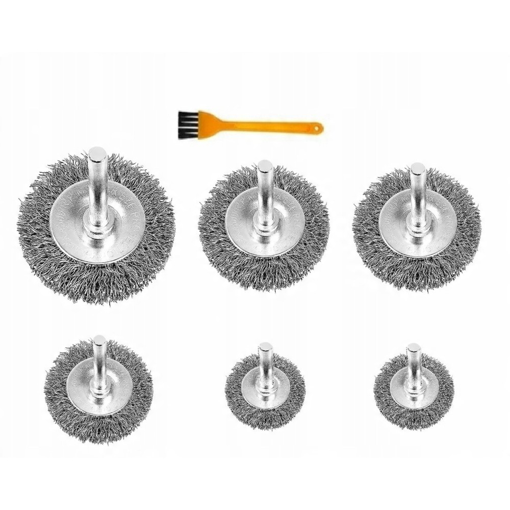 Brosse métallique Ensemble pour la perceuse en acier en bois en bois 7 pcs