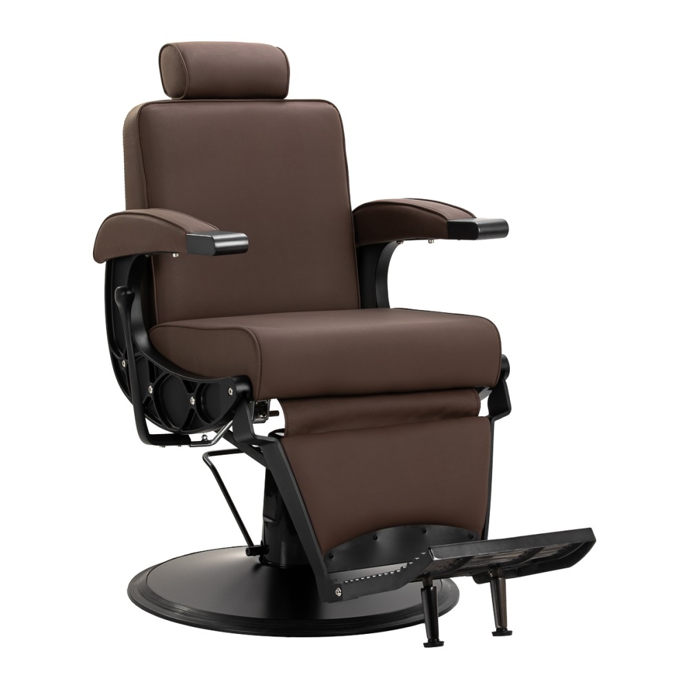Fauteuil de coiffure Gabbiano Continental marron — vue de face