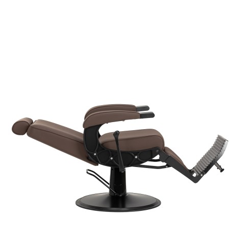 Silla de peluquería Gabbiano Continental color marrón — vista lateral