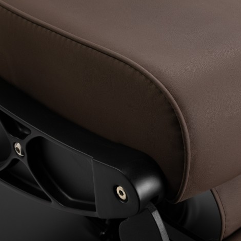 Fauteuil de coiffure Gabbiano Continental marron — gros plan dossier