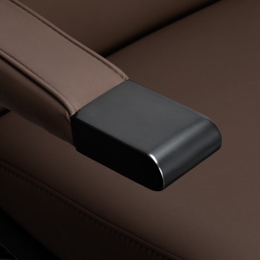 Poltrona da parrucchiere Gabbiano Continental marrone — primo piano del bracciolo