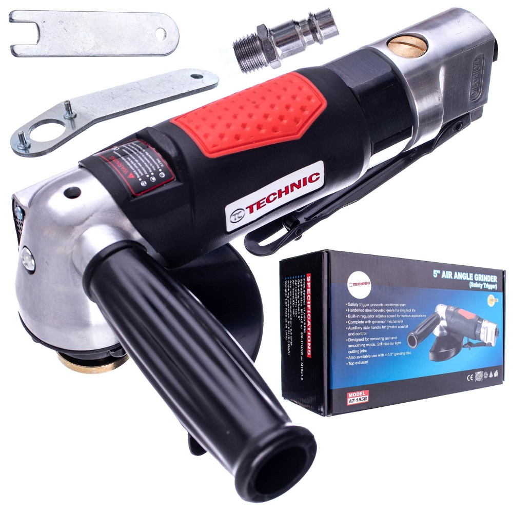 Pneumatinis kampinis šlifuoklis 125mm sriegis M14 Profesionalus TC technika