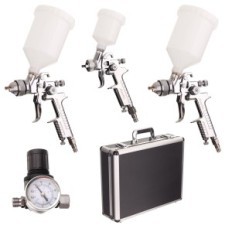 AUARITA HVLP 3x pistol 3x nozzle 0.8 1.4 1.7 mm. Cases