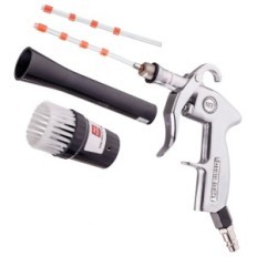 Wasgeweer. Schoonmaakstoffering. Droog mondstuk onder compressor