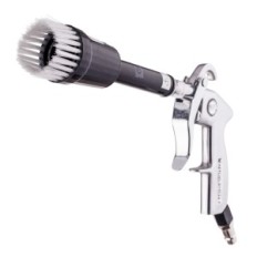 Washing gun. Cleaning upholstery. Dry nozzle under compressor