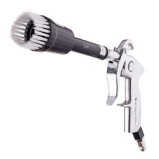 Washing gun. Cleaning upholstery. Dry nozzle under compressor
