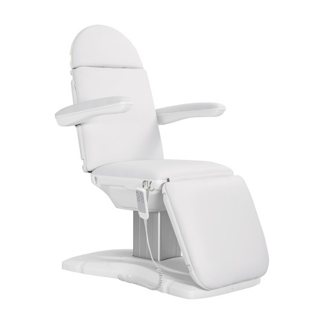 Sillon Eclipse elektrické kozmetické kreslo s 3 motormi, biele — bočný pohľad