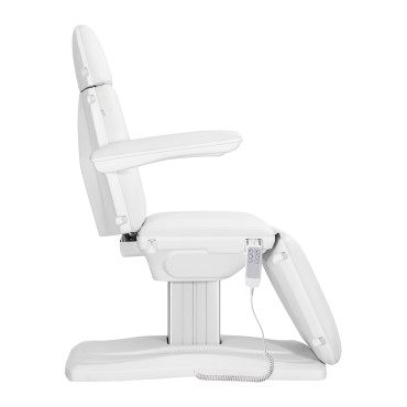 Sillon Eclipse elektrische cosmetische stoel 3 motoren wit — zijaanzicht
