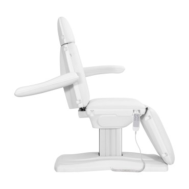 Sillon Eclipse ηλεκτρική καρέκλα καλλυντικών 3 κινητήρες λευκή — προβολή από πλάι