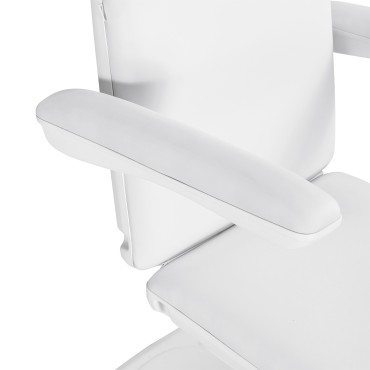 Sillon Eclipse ηλεκτρική καρέκλα καλλυντικών 3 κινητήρες λευκή — κοντινό μπράτσο