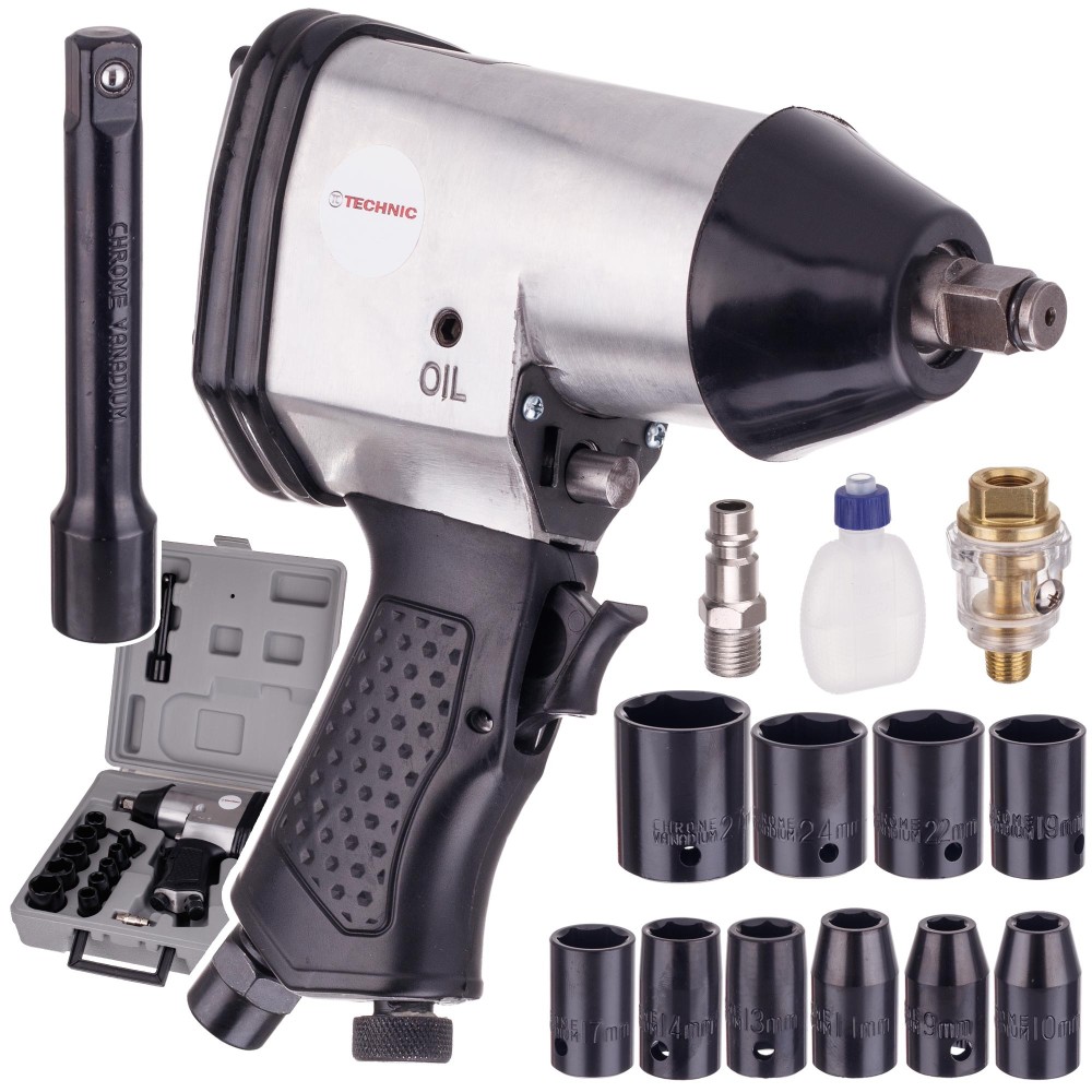 Bendras pneumatinis raktas ratams 1/2 "+ dangtelis + plėtinys + nool