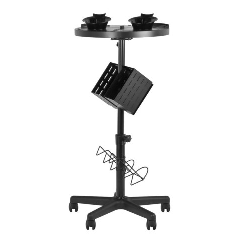 Chariot assistant coiffure Gabbiano 188 avec minuterie noir — vue de face