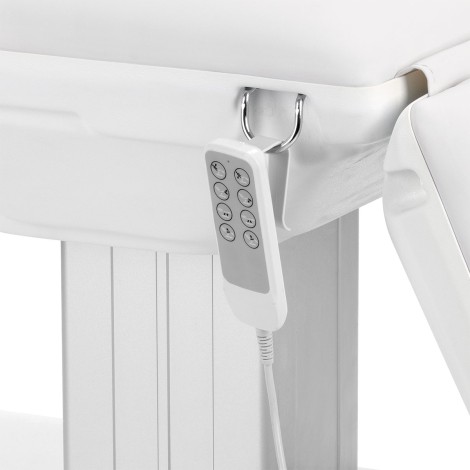 Električna kozmetična stol SILLON Eclipse s 4 motorji, bela — povečava kontrol