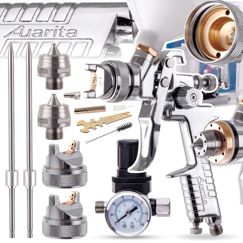 Auarita HVLP 2X Pistool Pistool 1,4 1,7 mm voor het schilderen van reductiemiddel