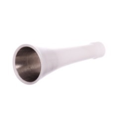 Valkoinen suutin, jossa on panos. Inox HCl