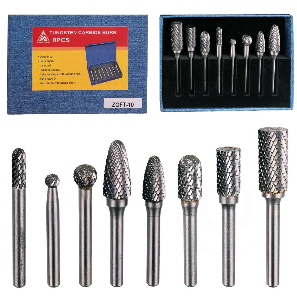 Metallfräsningskärare Set 8PCS 6mm Spin Set Welding Welds