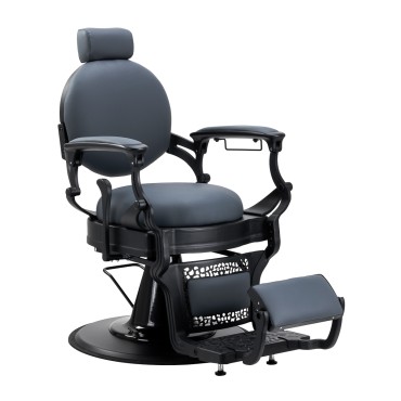 Barber chair Gabbiano Niccolo graphite buttonless — front view