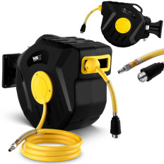 Snake Pneumatische pneumatische kabel op automatische haspel. 18 bar 15 m + 1,5 m