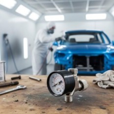 Skleněný tlak vzduchu redukční barva pistole 1/4 manometr