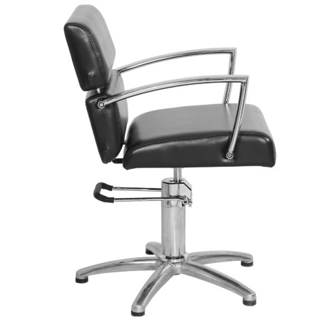 Sillón de peluquería Gabbiano negro en Brussels — vista lateral